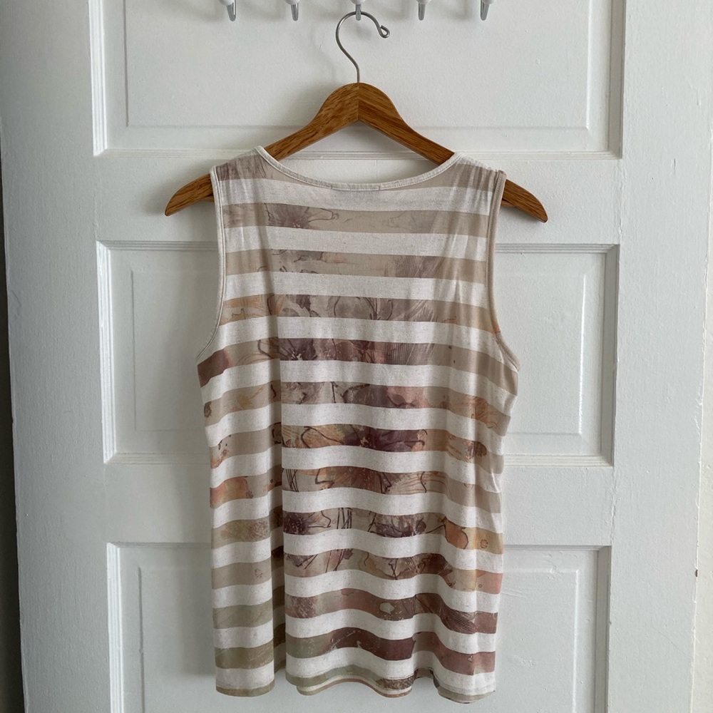 ‼️Last Call‼️ 👚 [Coldwater Creek] Striped Tank Top, Size L 14, EUC - Picture 2 of 7